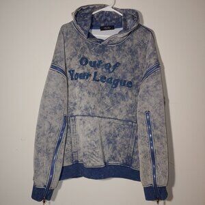 Akira Out of Your League Oversized Pull On Sweatshirt Hoodie Size 1X Blue
